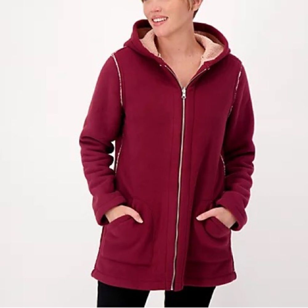 Susan Graver Weekend Reversible Polar Fleece & Sherpa Coat